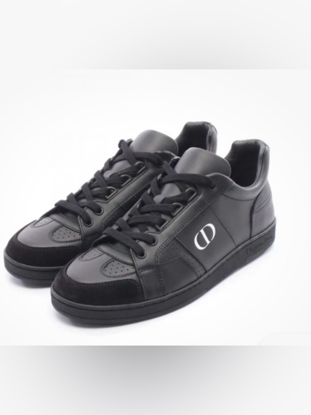 Christian Dior CD Sneakers LS 1222 leather Black White  Sz 38.5